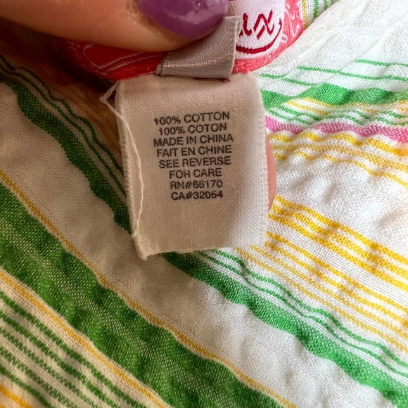 Lux Dress Yellow Green Striped Full Skirt Spaghetti Straps 100% Cotton Small - Picture 4 of 4